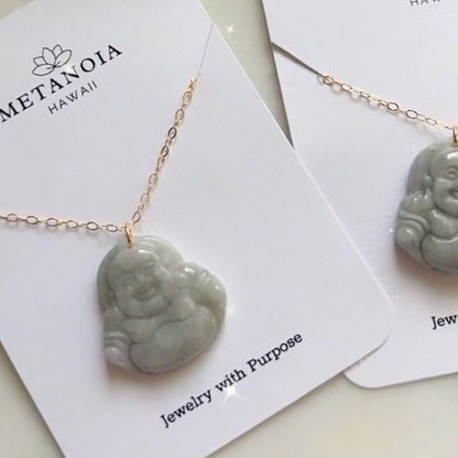 Jade Happy Buddha Necklace